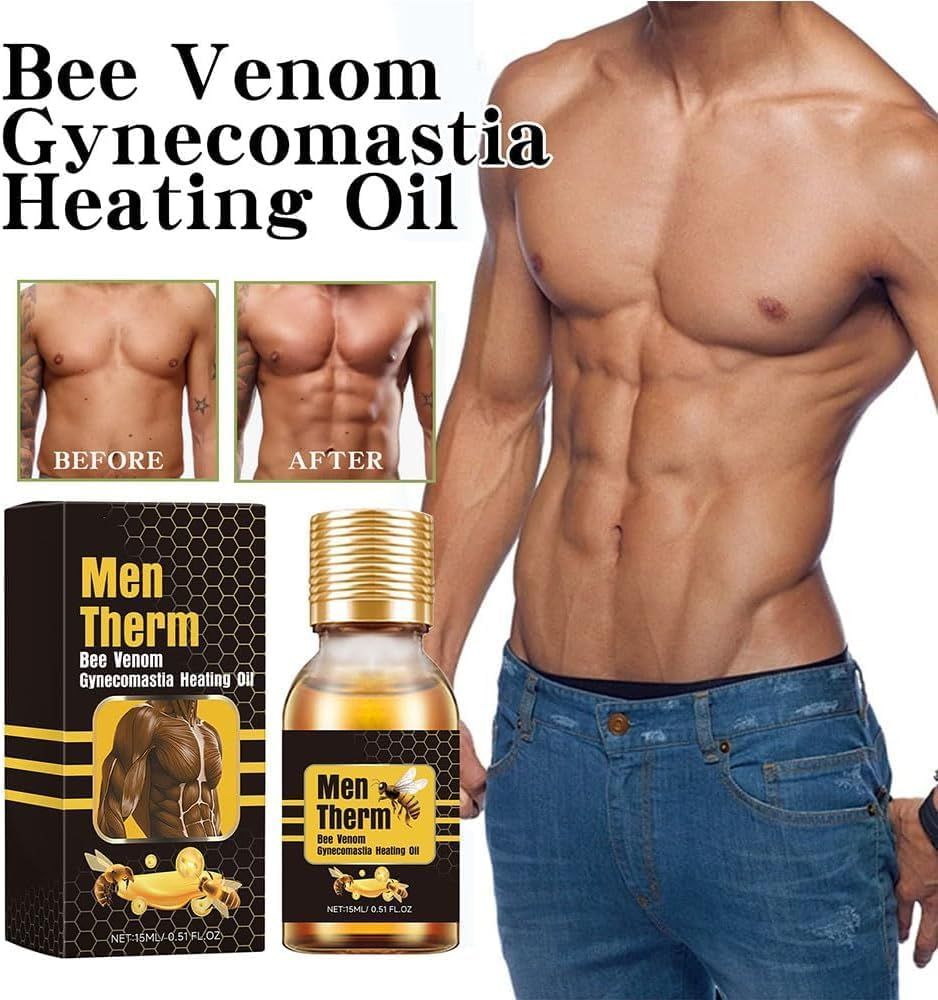MenTherm Bee Venom Gynecomastia Heating Oil for Men | Chest Firming Oil UAE