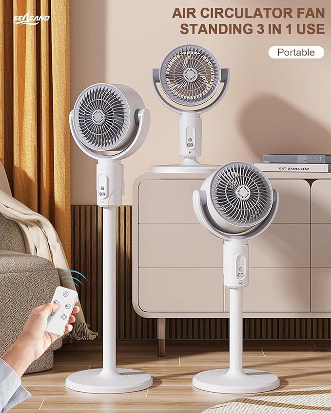 AirFlo 43" Smart Standing Fan – Silent 29dB | Adjustable Height | Bedroom Fan UAE