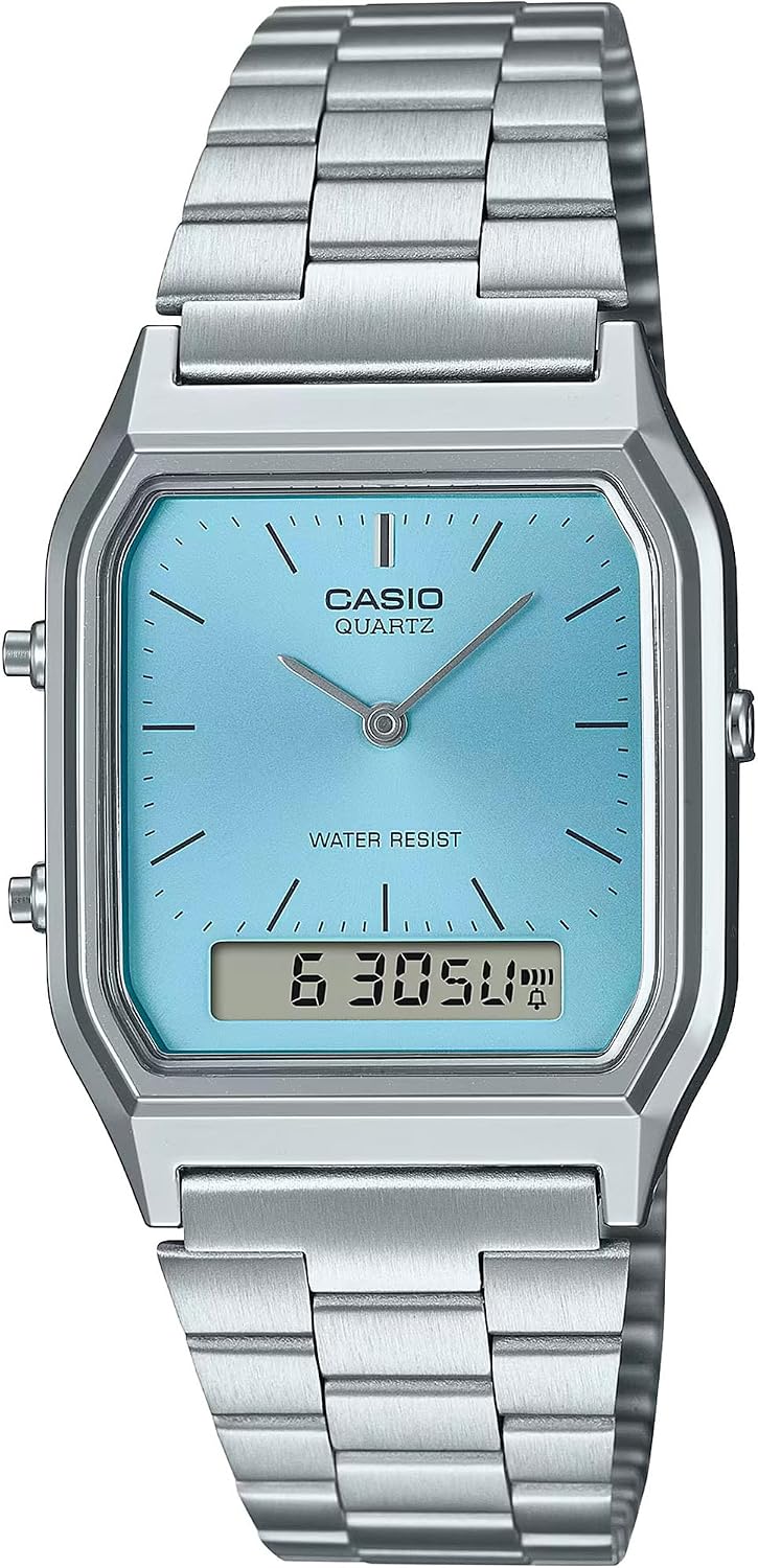 Casio AQ-230 Vintage Ana-Digi Watch for Men & Women – Dual Time Quartz Wristwatch